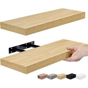 Floating Shelves for Wall Bathroom Shelves Wall Mounted StorageMaple Wood 2 Pack